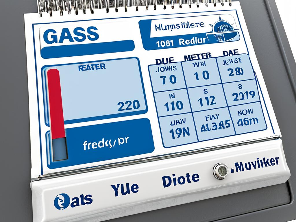 Календарь, указывающий дату сдачи показаний газового счетчика