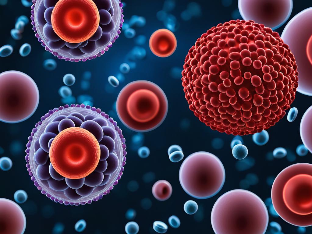 Изображение клеток крови и белка гемоглобина