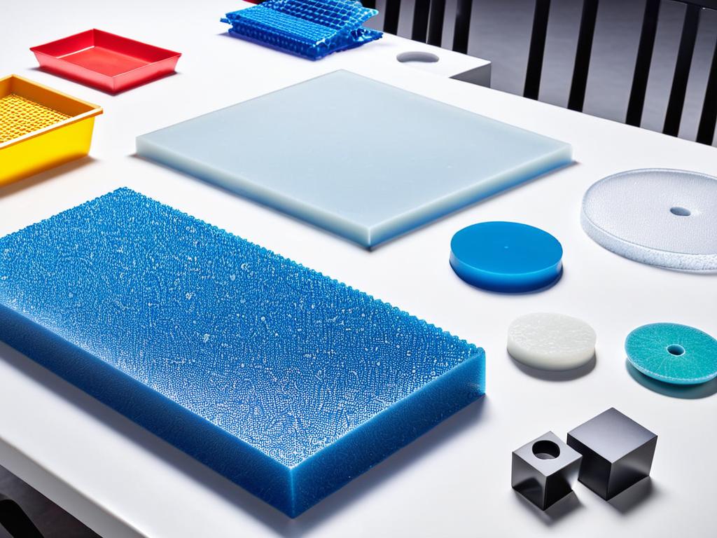 Примеры разных материалов для пластиковых гипсов на столе