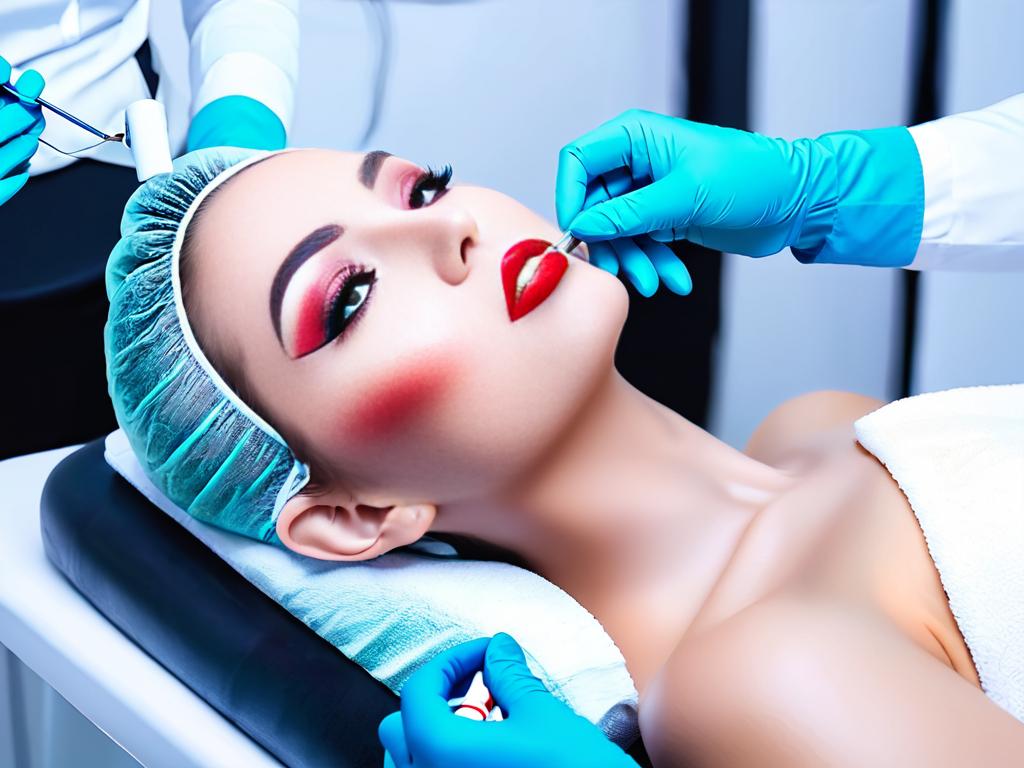 Процесс забора крови для плазмолифтинга в косметологической клинике