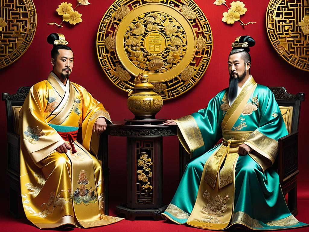 Древние китайские императоры носили роскошные шелковые и золотые парчовые одежды, чтобы