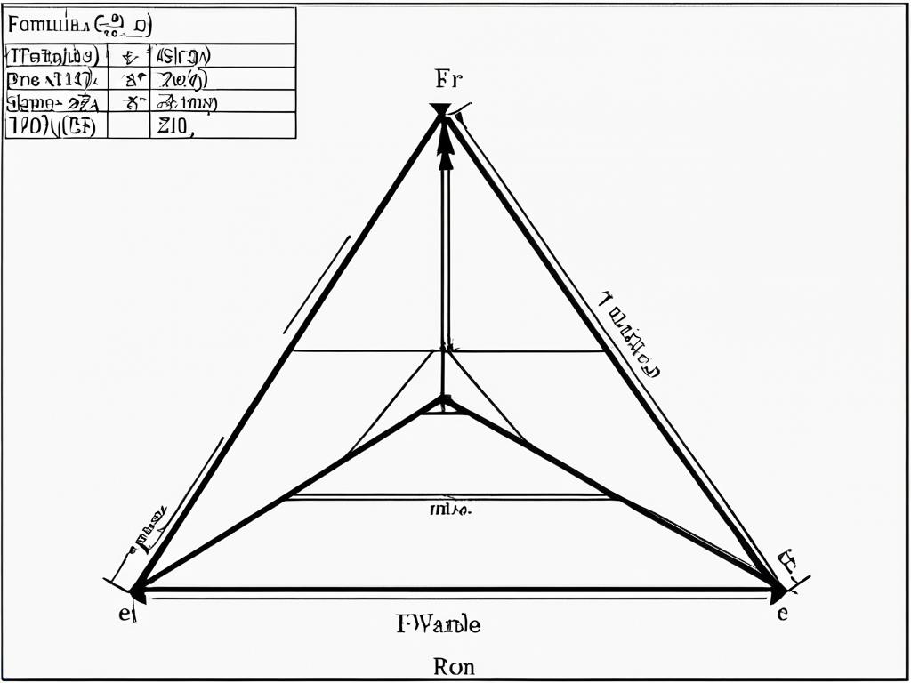 Тетраэдр с обозначенными ребрами и формулой с переменной длины ребра