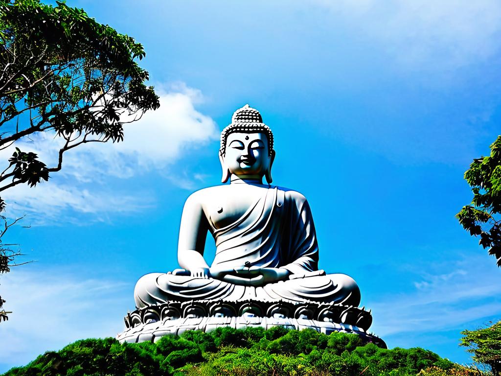 Большая статуя Будды на вершине холма на острове Ко Лан