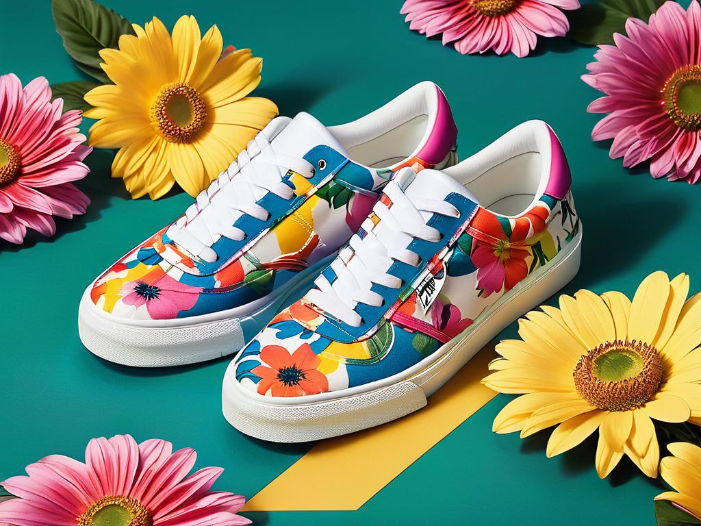 Кроссовки в цветочном принте в стиле 90-х