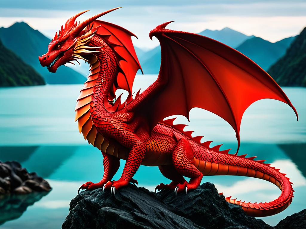 Изображение красного дракона, символизирующего удачу и позитивные перемены для женщин-Близнецов в