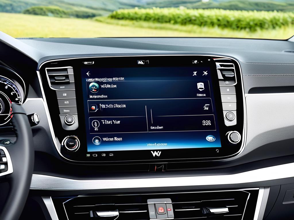 Мультимедийный экран информационно-развлекательной системы Volkswagen Tiguan 2024 модельного года