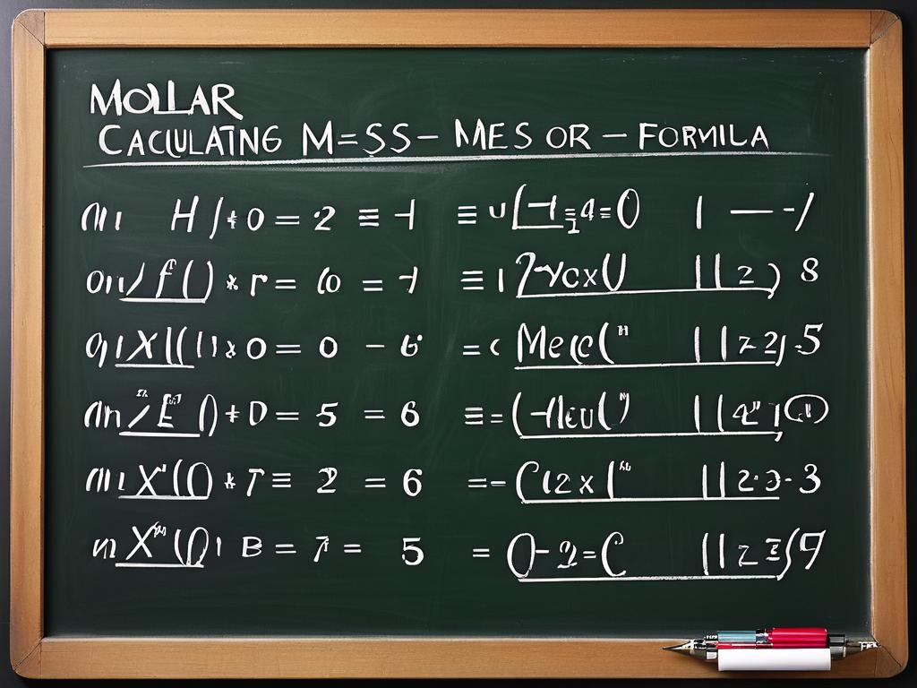 Формула расчета молярной массы элемента на школьной доске