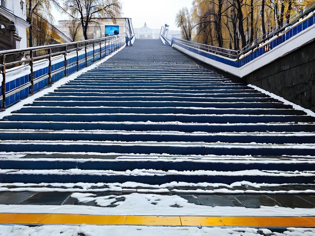 Лестница из станции Менделеевская к станции Новослободская на Кольцевой линии