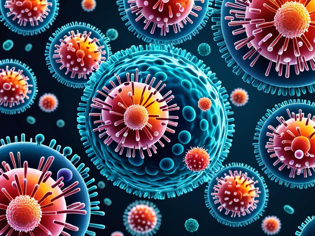 Изображение бактерий и вирусов как возбудителей мезаденита