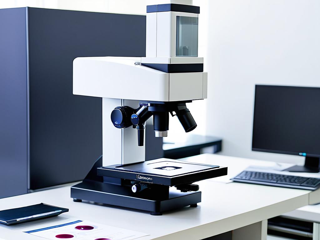 Микроскоп для анализа мазка крови при диагностике лейкопении