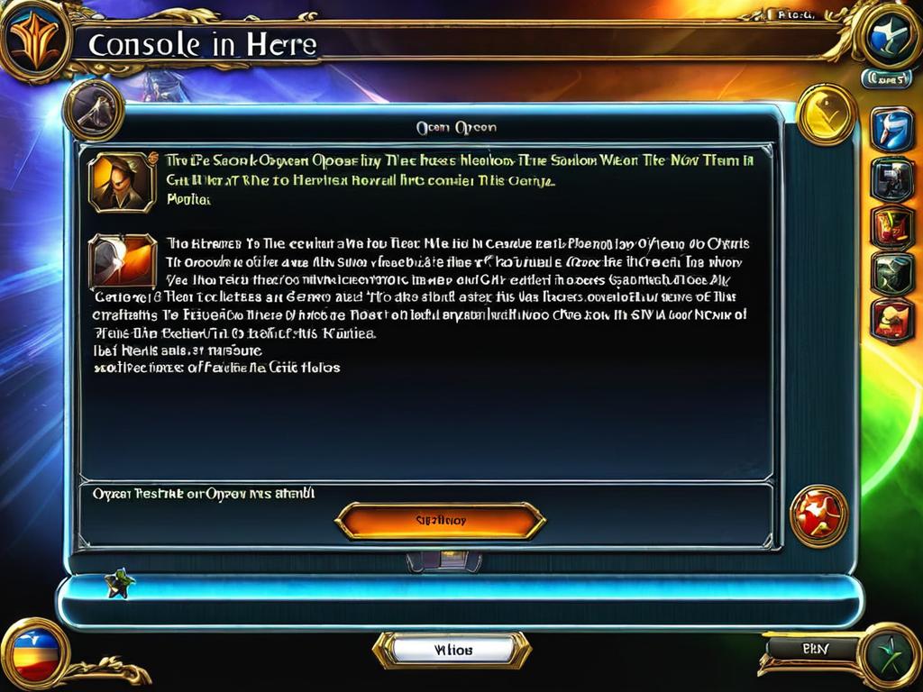 Скриншот с инструкцией по активации консоли в игре Герои 5