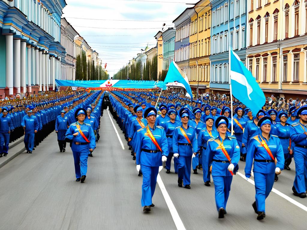 Парад в честь Дня автомобилиста в одном из российских городов