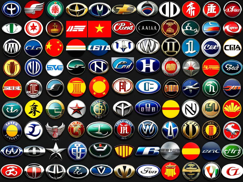 Коллаж логотипов китайских автомобильных брендов