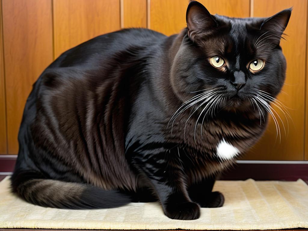Фото толстого кастрированного кота, иллюстрирующее возможный недостаток кастрации
