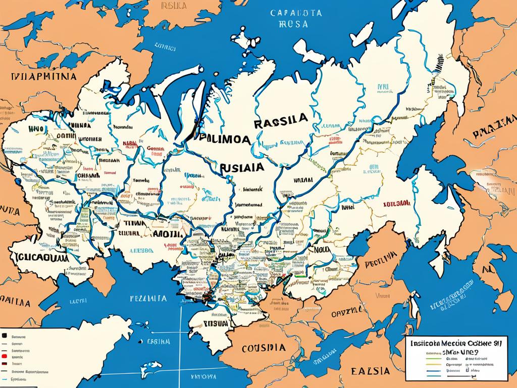 Карта России с отмеченными городами, где используется код 917