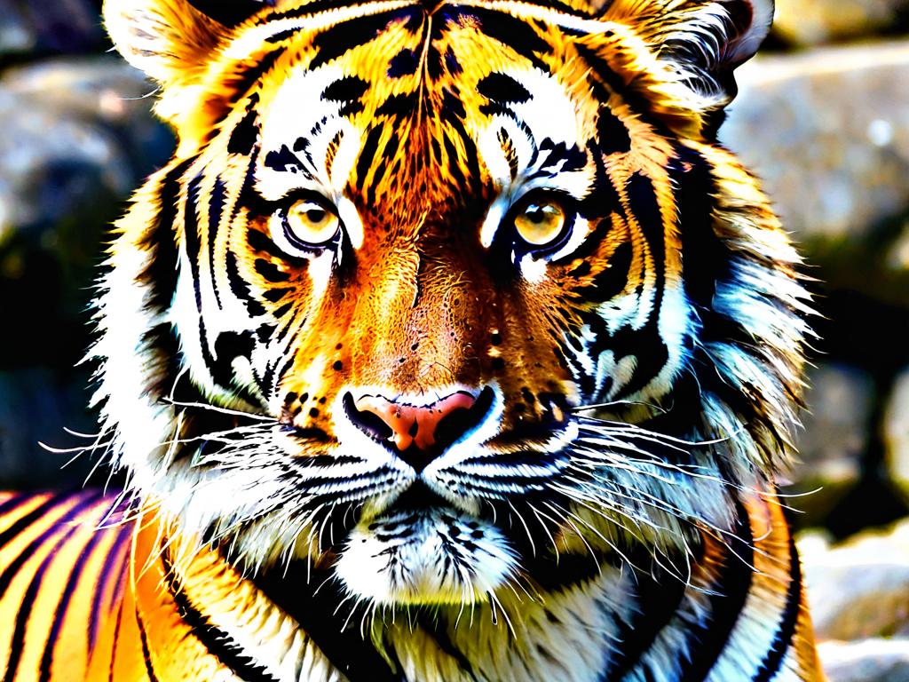 Крупный план морды тигра, демонстрирующей решимость и страсть в глазах