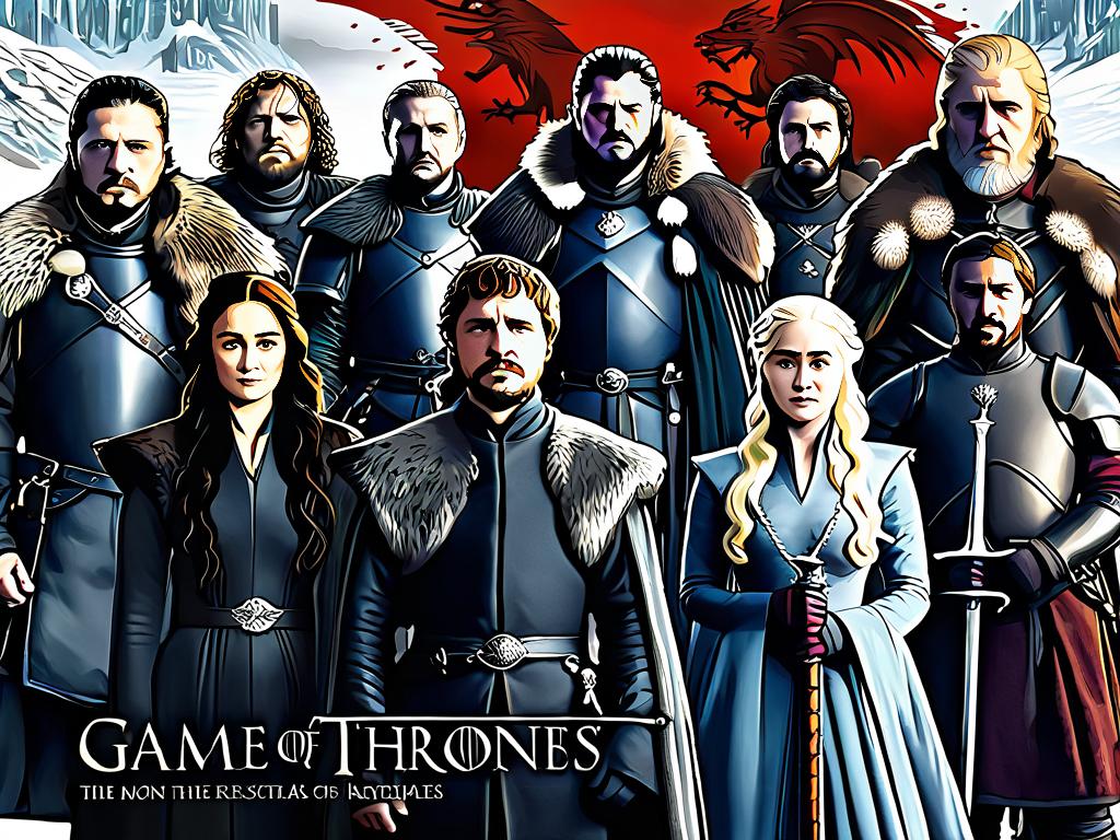 Постер сериала Игра престолов с изображением главных героев