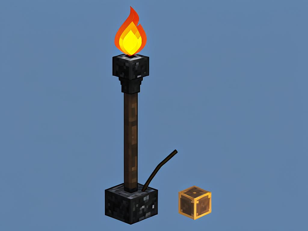 Схема крафта факела из палки и угля в Майнкрафт