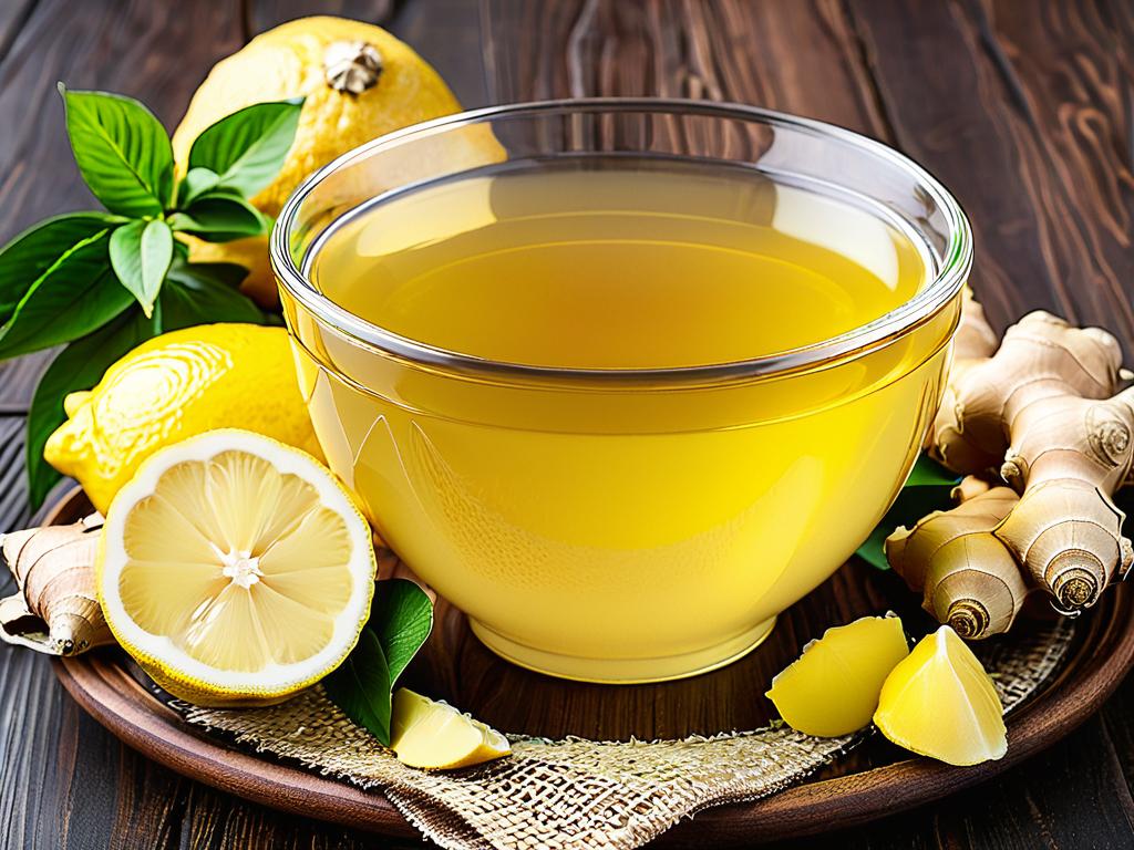 Миска с имбирем, лимоном и медом - натуральное средство для улучшения иммунитета