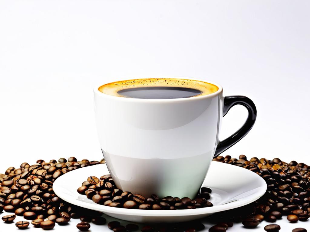 Чашка кофе на белом фоне