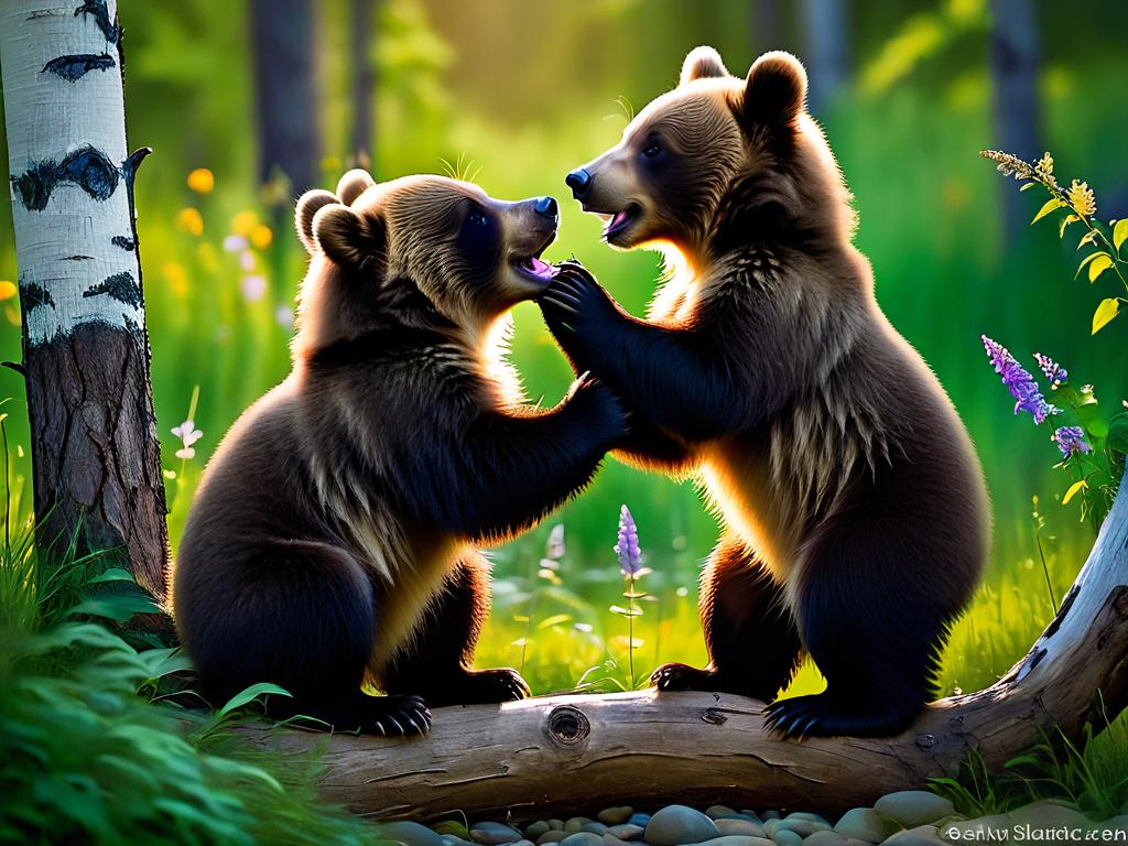 Медвежата играют вместе. Описание фото о толковании медвежат во снах