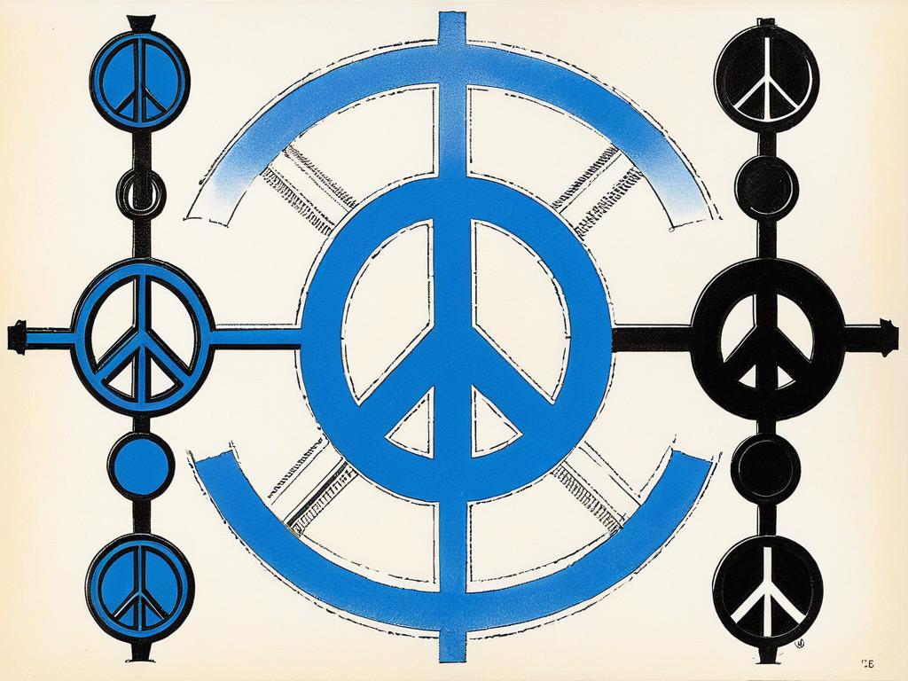 Схема происхождения знака мира из семафорных сигналов N как nuclear и D как disarmament