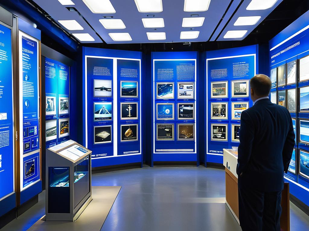 Интерьер Музея космонавтики с экспонатами