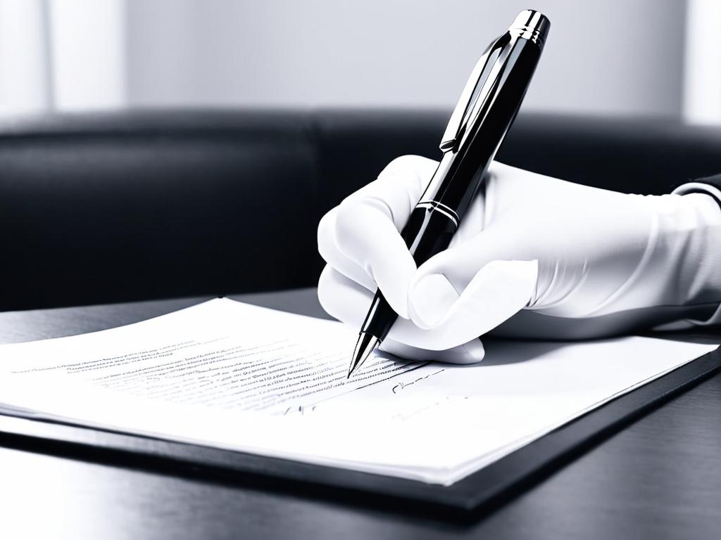 Фото ручки, подписывающей договор
