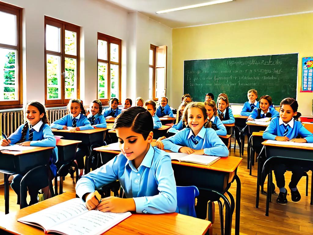 Швейцарские школьники в классе изучают языки