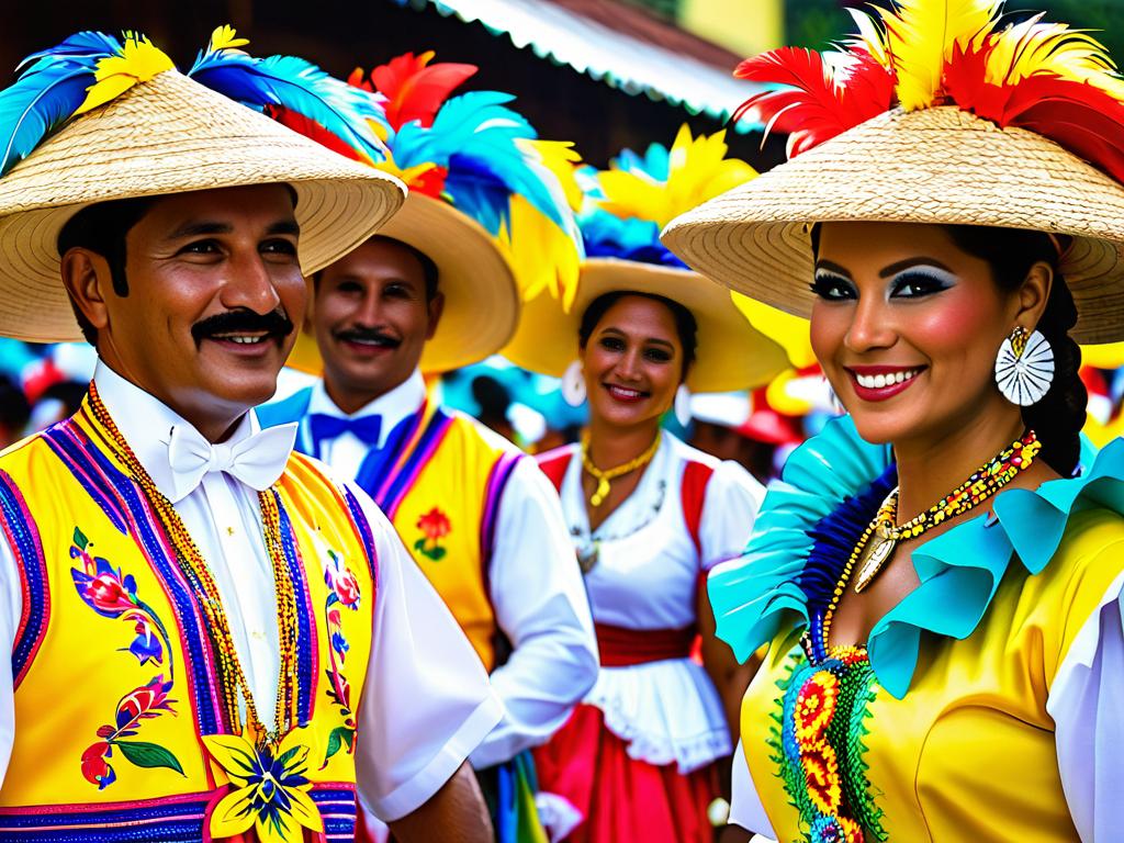 Типичные панамские национальные костюмы во время карнавала