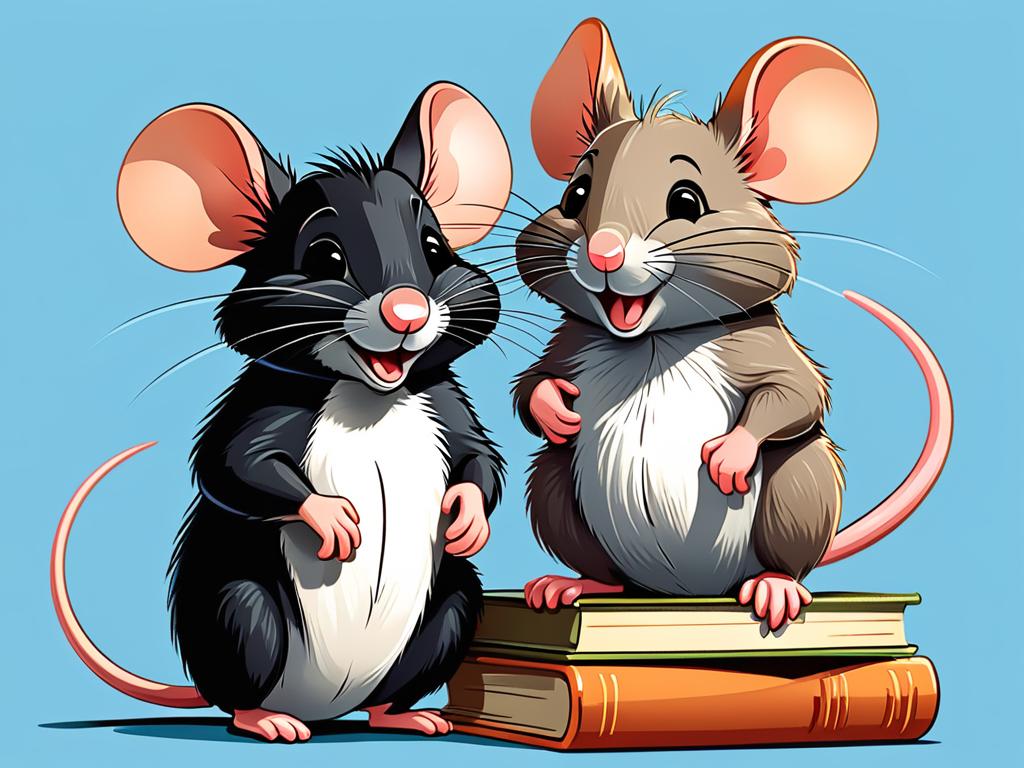 Дружба мыши и крысы на книгах