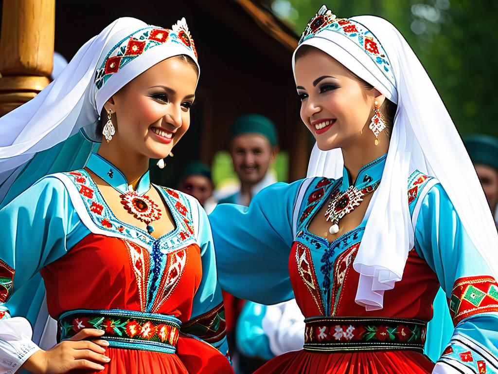 Татарские и башкирские национальные костюмы танцоров
