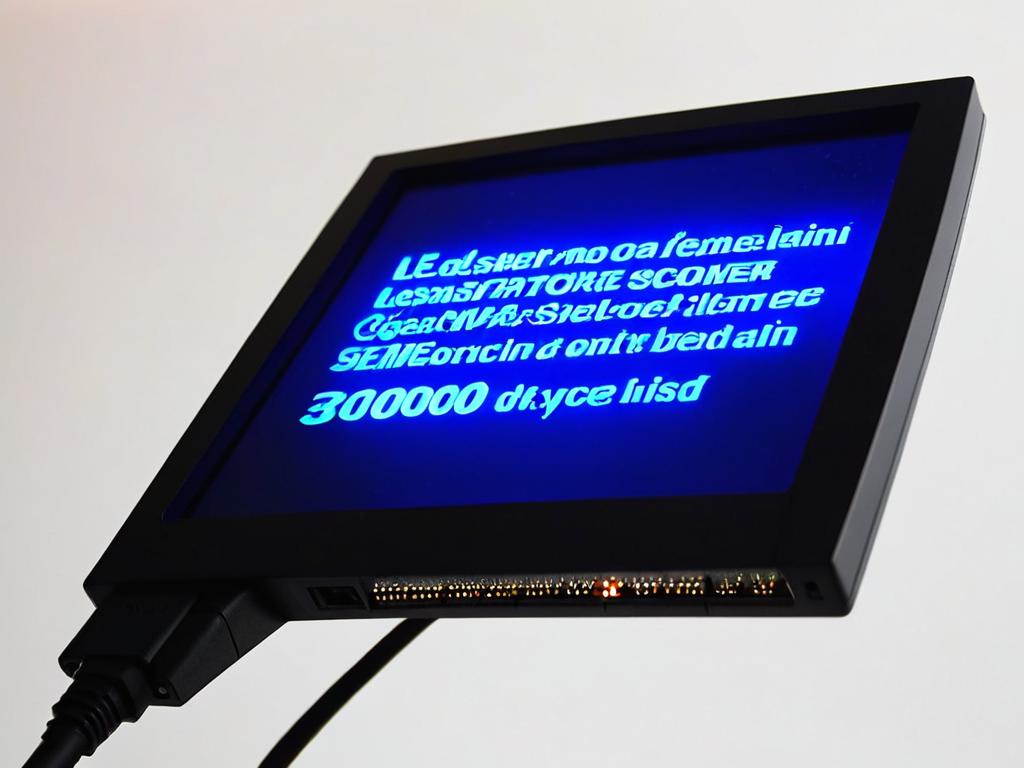 Фото LCD-экрана, подсвечиваемого сбоку светодиодами.