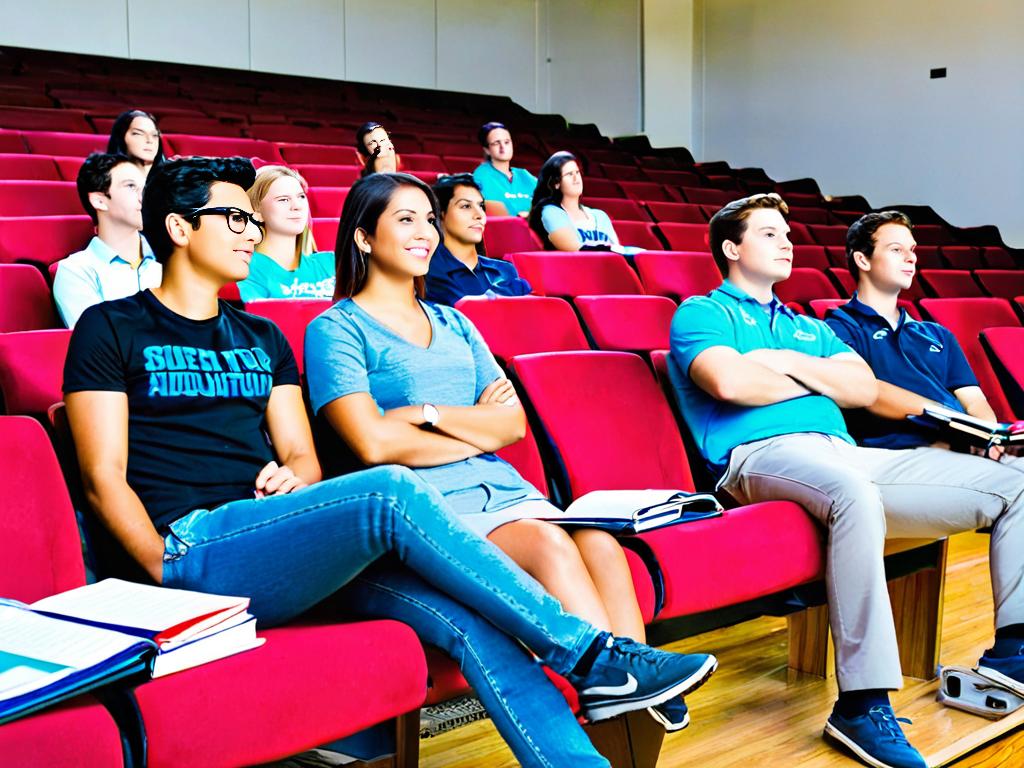 Студенты слушают лекцию в аудитории