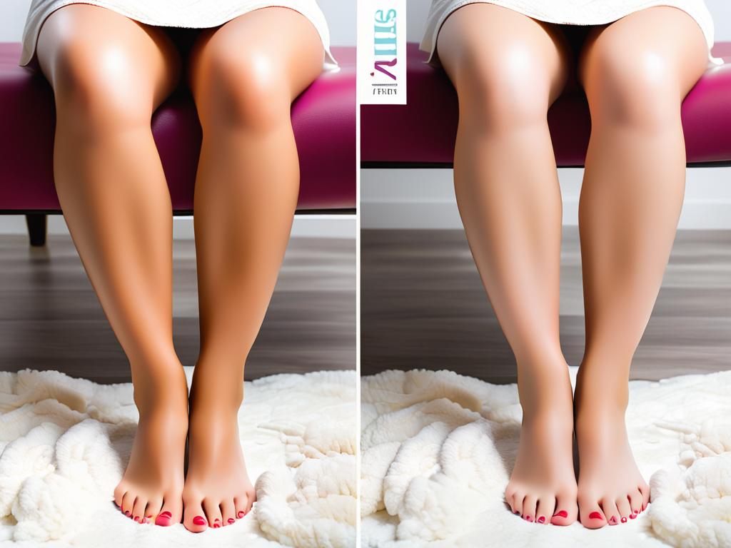 Ноги до и после фотоэпиляции