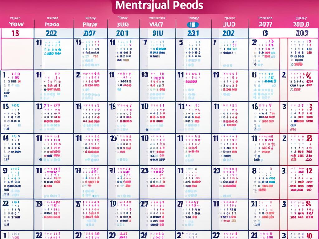 Календарь с отметками нерегулярных менструаций после установки спирали