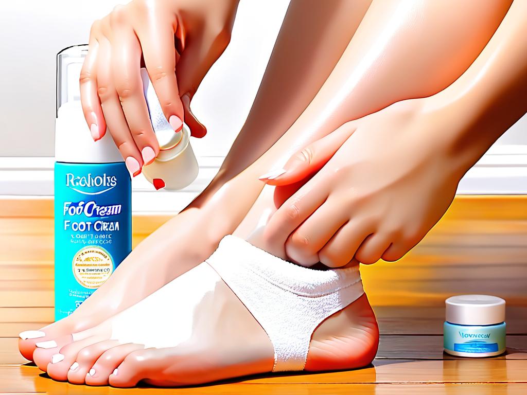 Легкое нанесение дезодорирующего крема для ног без остатка жирной пленки