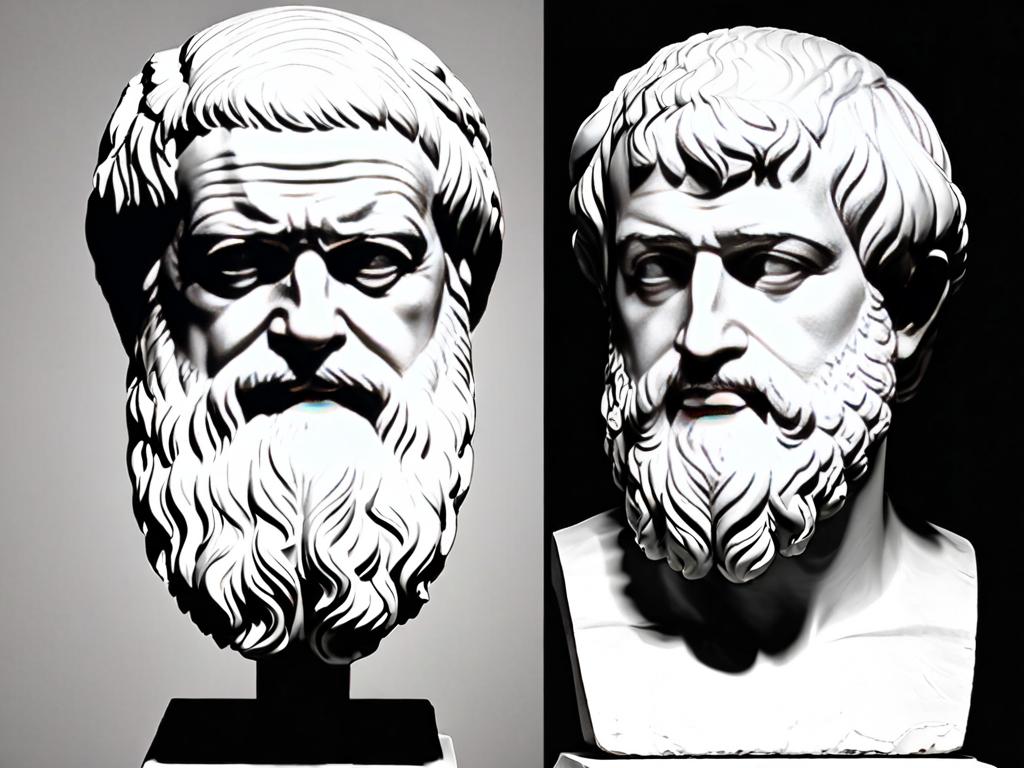 Бюсты Платона и Аристотеля – двух столпов античной философии