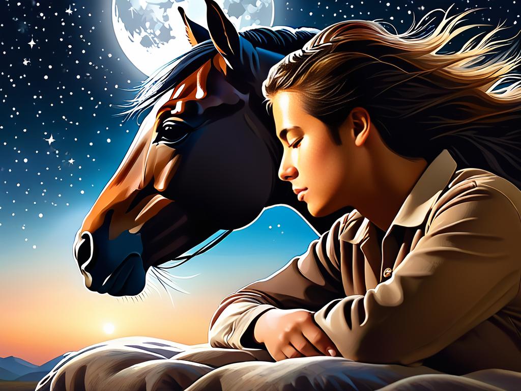 Картинка человека, которому снится, что он сам лошадь