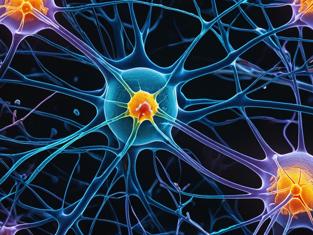 Микроскопическое изображение повреждения нервных клеток при сотрясении мозга