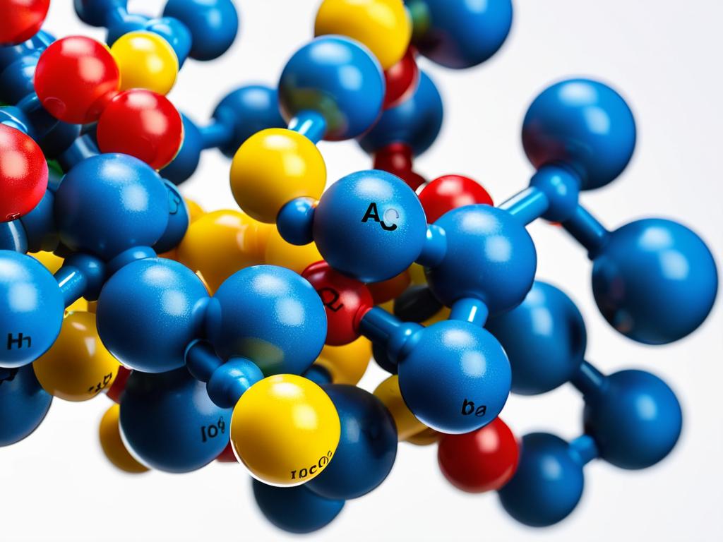 Макросъемка молекулярной модели альфа-липоевой кислоты
