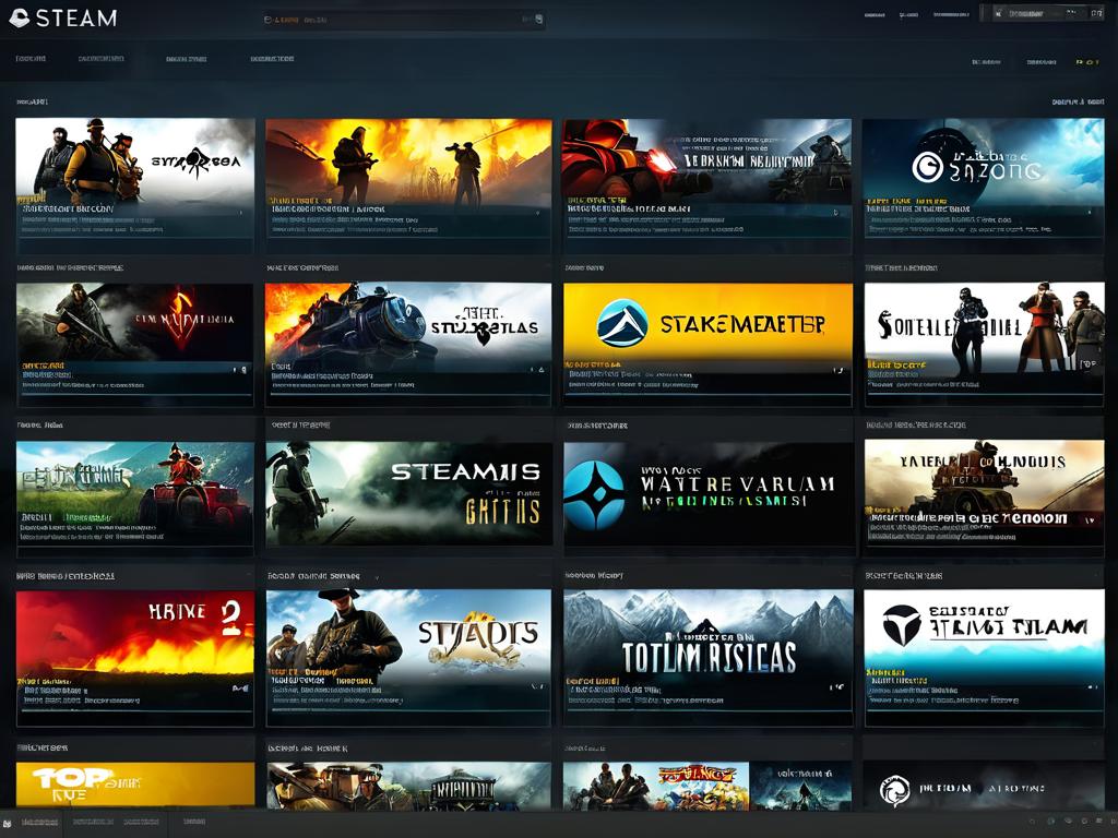 Страница статистики Steam от Valve с самыми популярными играми