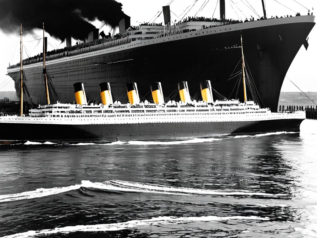 Титаник покидает порт Саутгемптон 10 апреля 1912 года