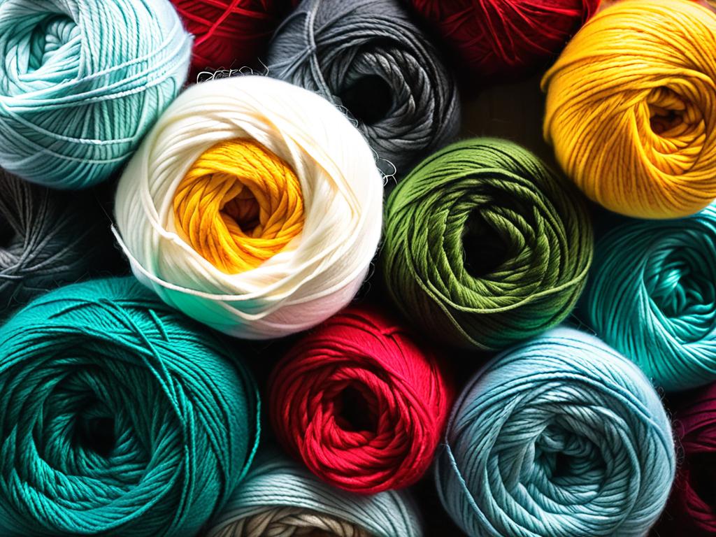 Разноцветная пряжа для вязания свитера
