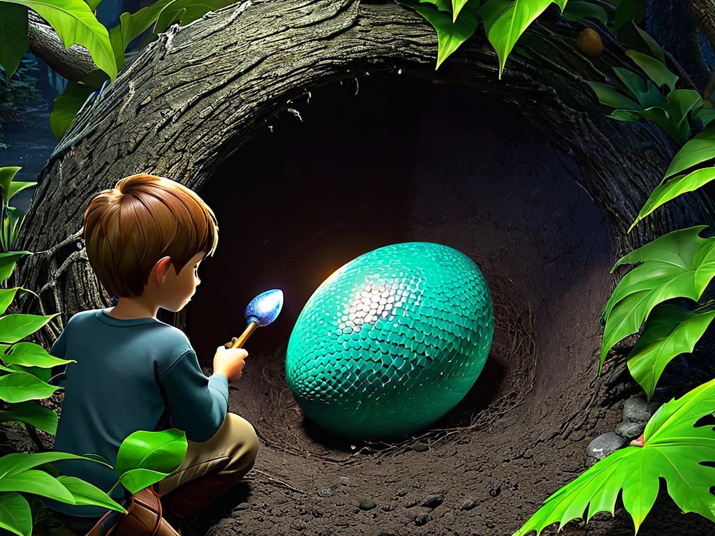 Игрок находит яйцо дракона в тайном гнезде