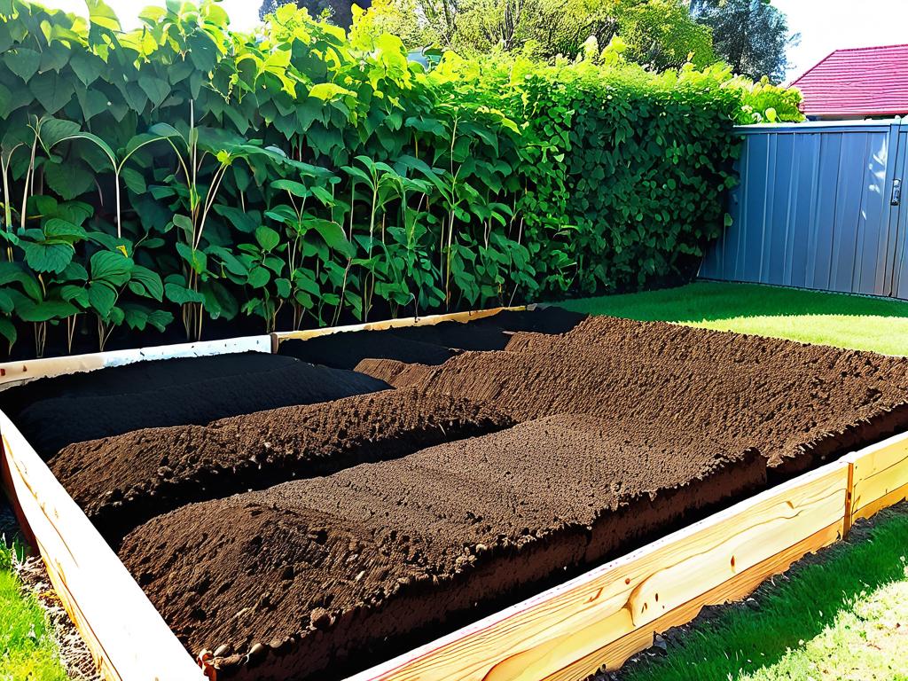 Подготовленная для посадки малины вспаханная почва на грядках