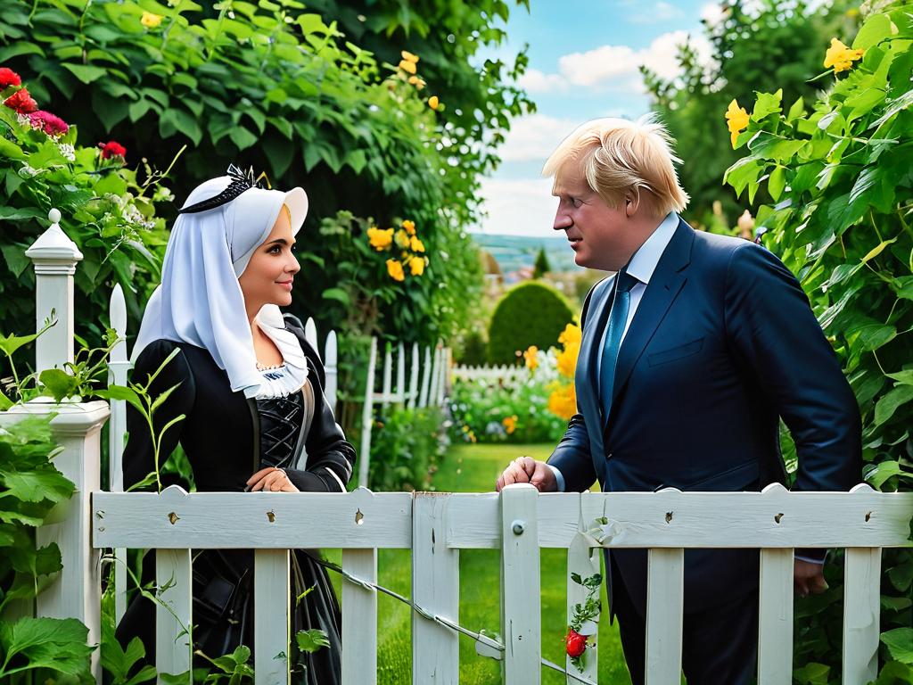 Фото тайной встречи Катерины с Борисом у забора в саду