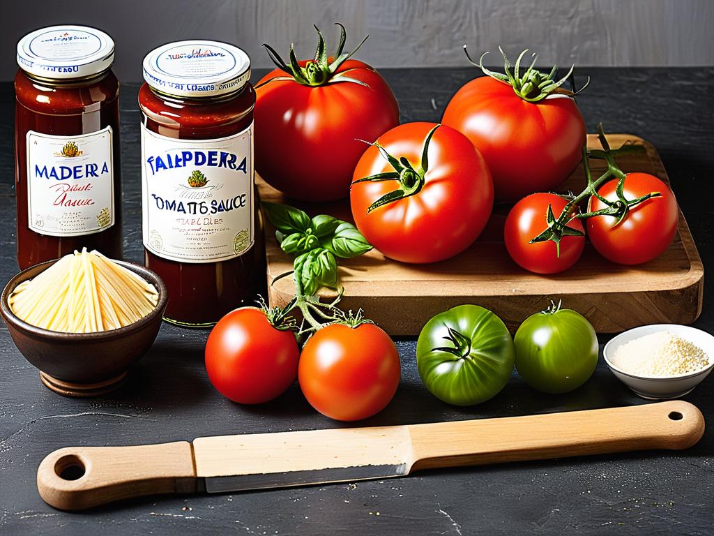 Ингредиенты для томатного соуса с мадерой