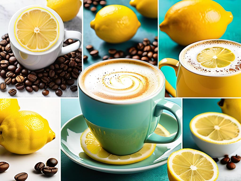 Коллаж из постов в соцсетях о кофе с лимоном для похудения