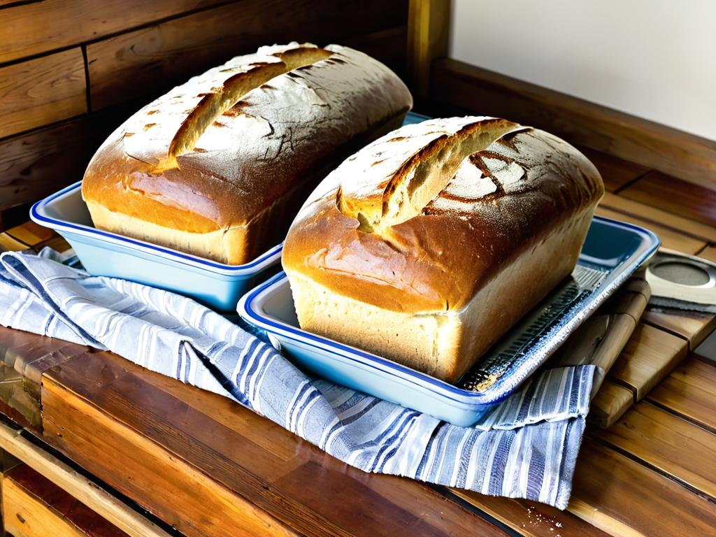 Свежеиспеченные буханки домашнего хлеба